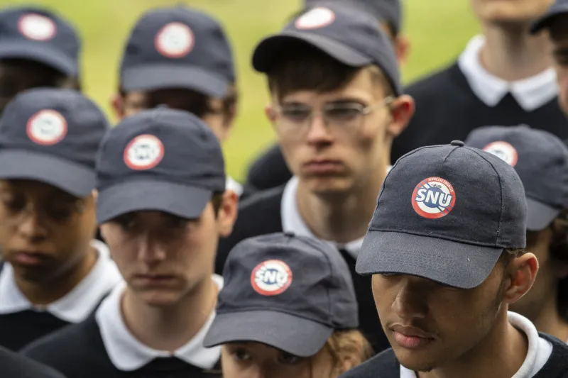 french prime minister jean castex and french junior minister sarah el hairy visit a snu center (service national universel) center in jambville, france, on july 1, 2021 photo by eliot blondet abacapresscom , 770954 028 jambville france