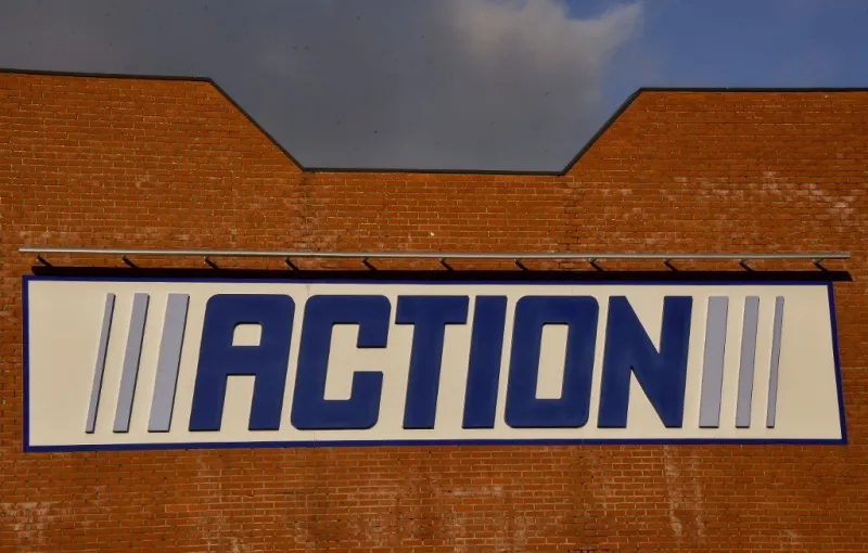a picture taken on january 12, 2018 in coquelles shows the facade of a store of international discount store-chain action (photo by philippe huguen   afp)
