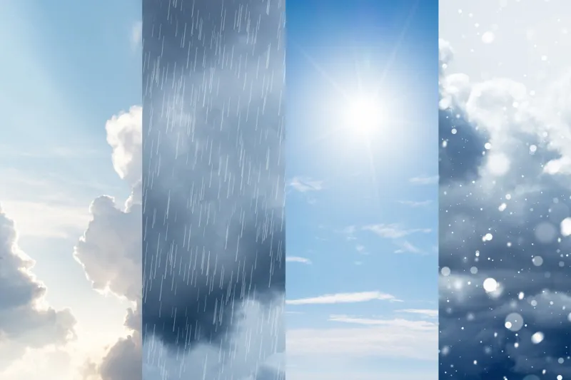the changes of weather a natural phenomenon of the differences of four seasons high quality photo