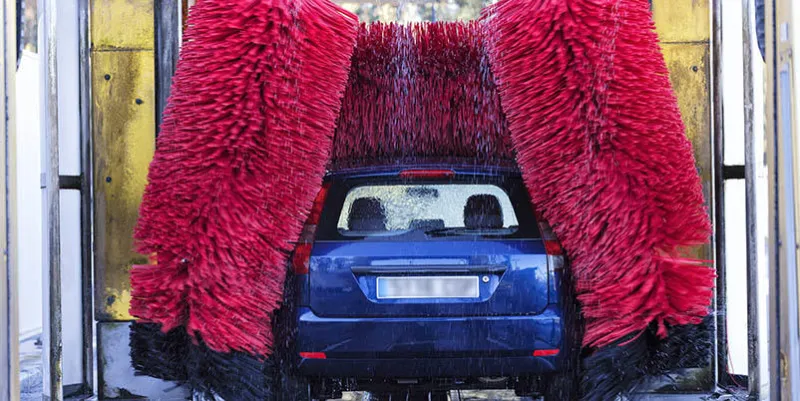 an automatic car washing machine working