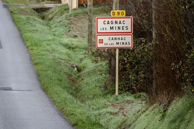 a road sign indicates the entrance of the village of cagnac-les-mines on december 22, 2020, where delphine jubillar, a 33 year-old nurse, mother of two, went missing overnight on december 15 (photo by fred scheiber   afp)