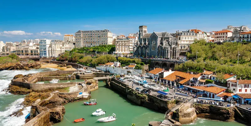 a sunny day in biarritz city in the south of france