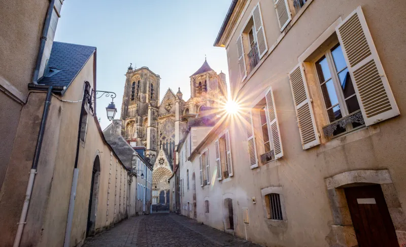 the old town center of bourges and the cathedral, centre-val de loire, france