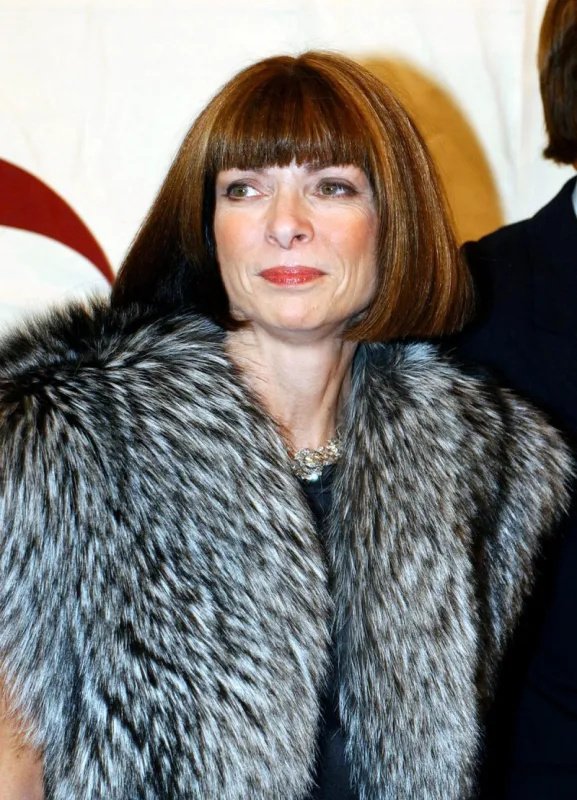 vogue magazine editor anna wintour arrives at the 2002 vh1 vogue fashion awards at radio city music hall 15 october, 2002, in new york afp photo stan honda (photo by stan honda   afp)