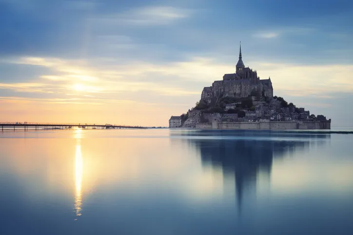 mont-saint-michel at sunset, france, europe