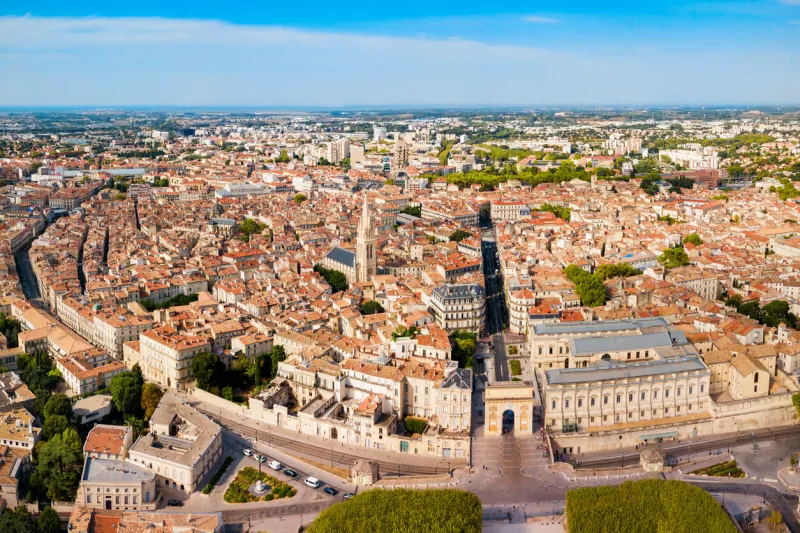 montpellier aerial panoramic view montpellier is the capital city of the herault department in southern france