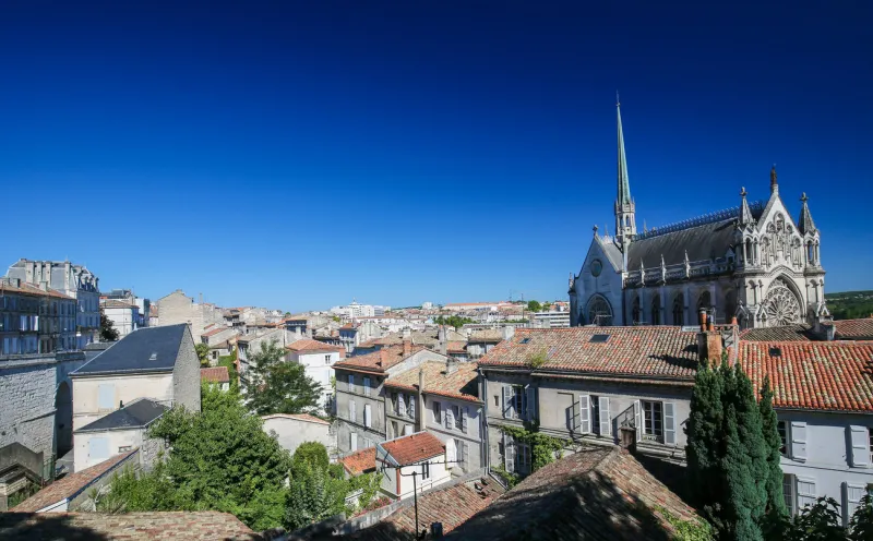 eglise notre-dame dâobezine in angouleme, capital of the charente department in france