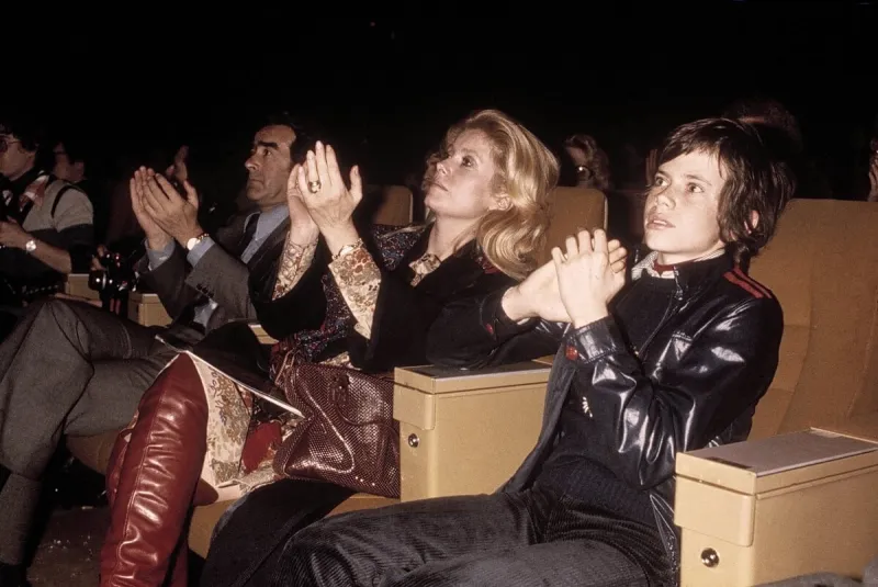file - catherine deneuve with her son