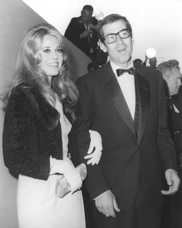 roger vadim with jane fonda at the 37th academy awards santa monica, california - 10th april 1965 photo by starstock photoshot avalon abacapresscom <motcle99> headshot portraits portrait headshots head shot head shots < motcle99>