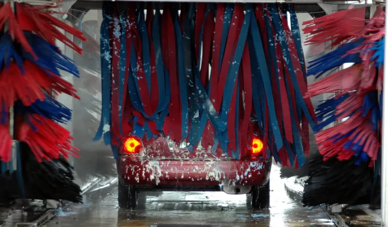 going through car wash