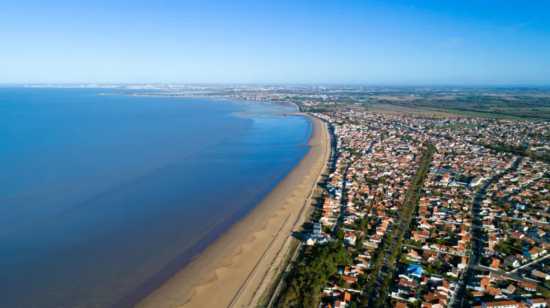 aerial view of chatelaillon in charente maritime, france