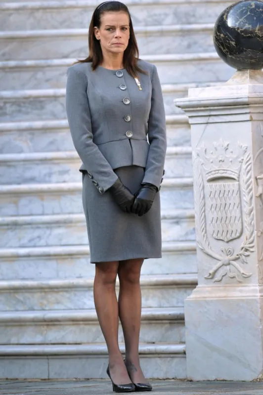 princess stephanie attending a military parade in the palace as part of the national day's celebrations in monaco on november 19, 2009 photo by nebinger-orban abacapresscom , 209954 005 monaco monaco