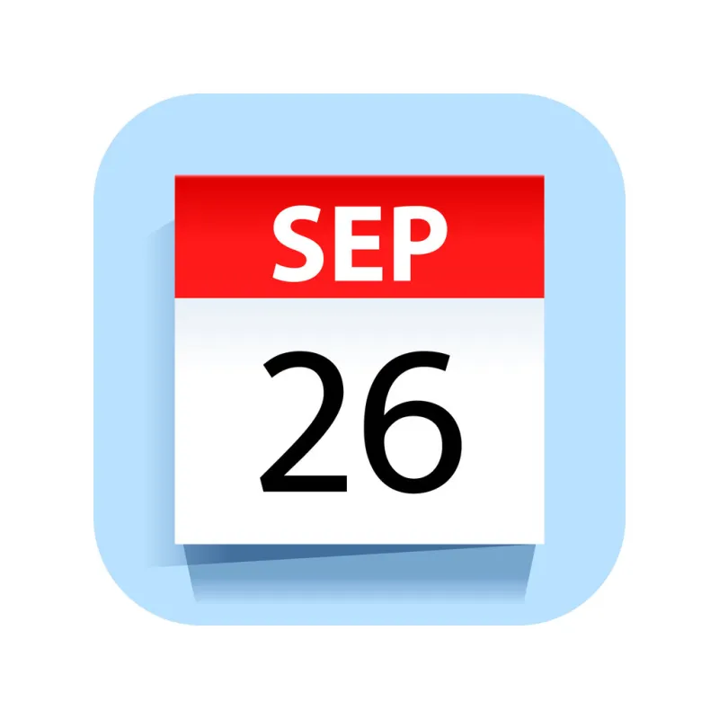 september 26 calendar icon vector illustration