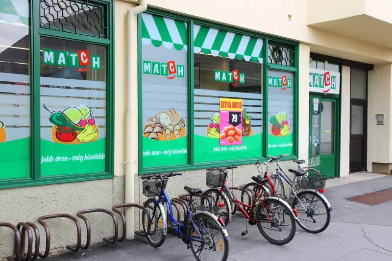 koszeg, hungary - august 10  match convenience store on august 10, 2012 in koszeg, hungary match is part of delhaize group which employs 103,050 people (2010)
