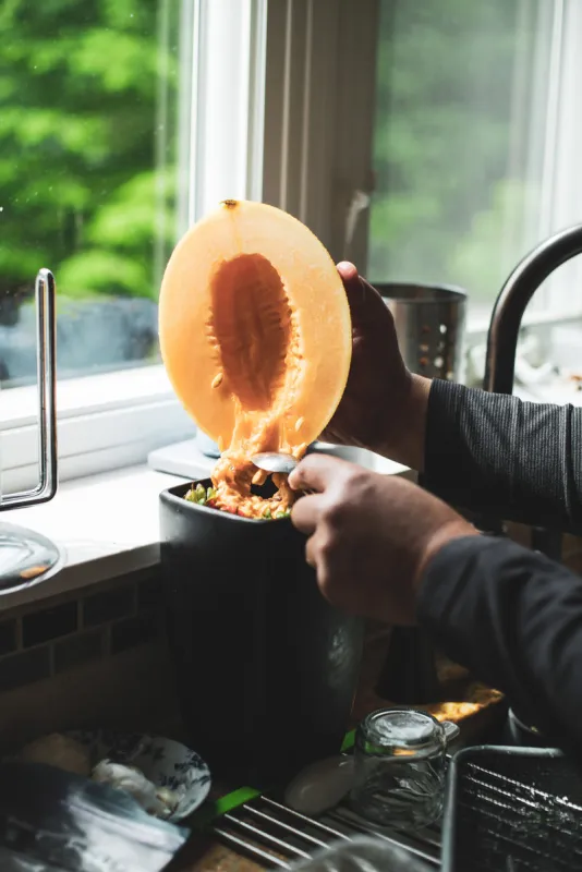 removing seeds from hami melon