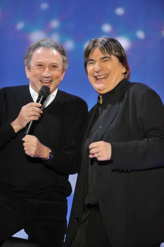 serge lama and michel drucker at the taping of vivement dimanche on october 11, 2011 in paris, france photo by max colin abacapresscom , 677306 094 paris france