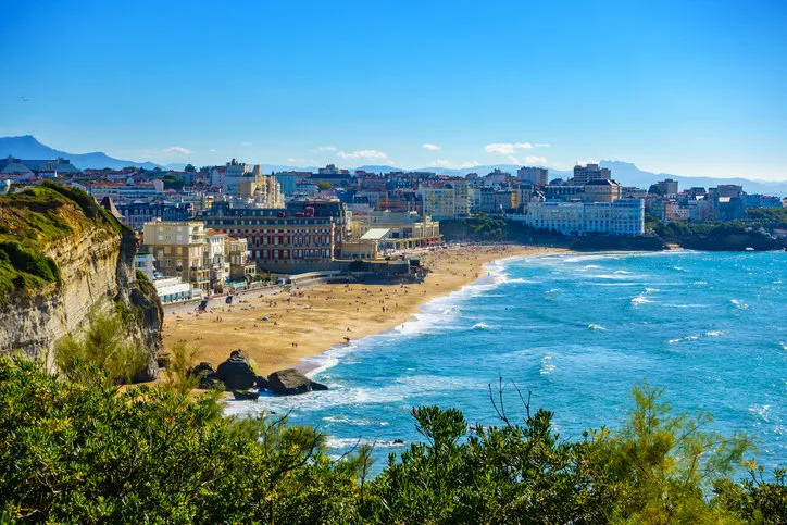 biarritz grande plage (beach) in summer, france