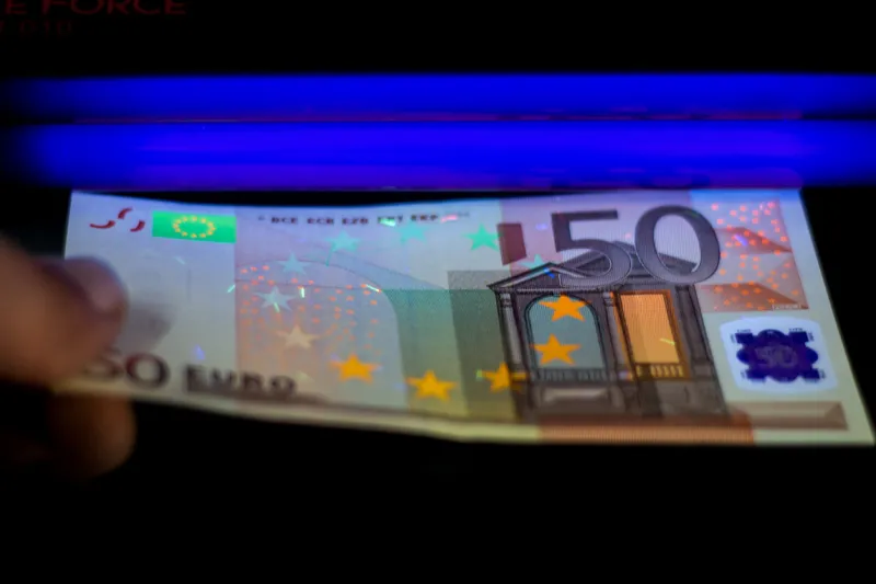 money testing - detector euro european currency fake check
