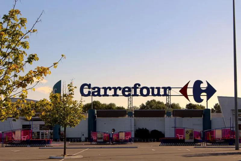 pontault combault, france - september 20, 2015  this is a photo of a closeup of a carrefour store