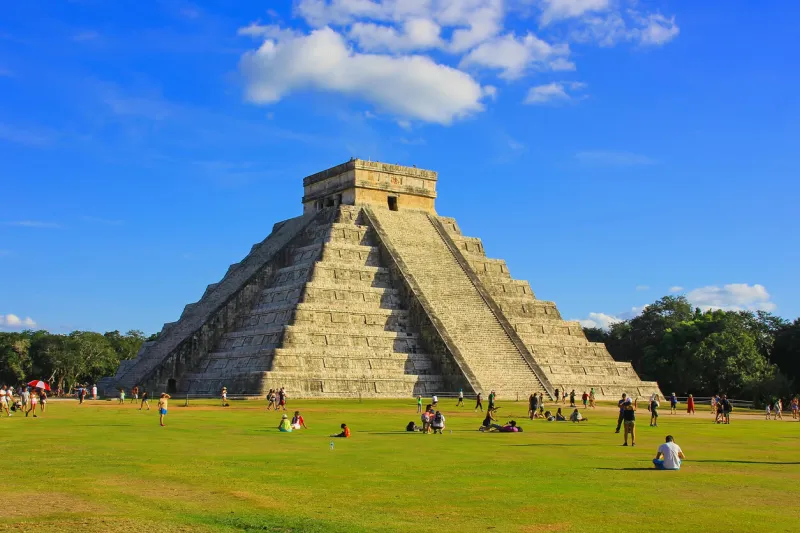 the main mayan civilization ruin is the chichen itza pyramid or el castillo castle or kukulkan pyramid the archeological site is located in yucatan state, mexico
