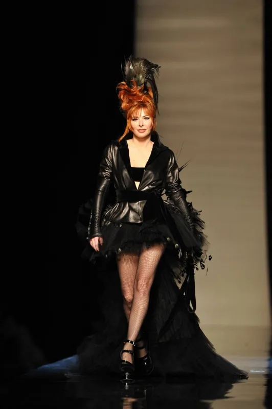mylene farmer wears the bride dress during jean-paul gaultier haute-couture show in paris