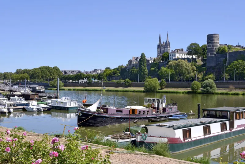 port on the maine river at angers and the cathedral saint maurice angers is a commune in the maine-et-loire department, pays de la loire region, in western france about 300 km (190 mi) south-west of paris