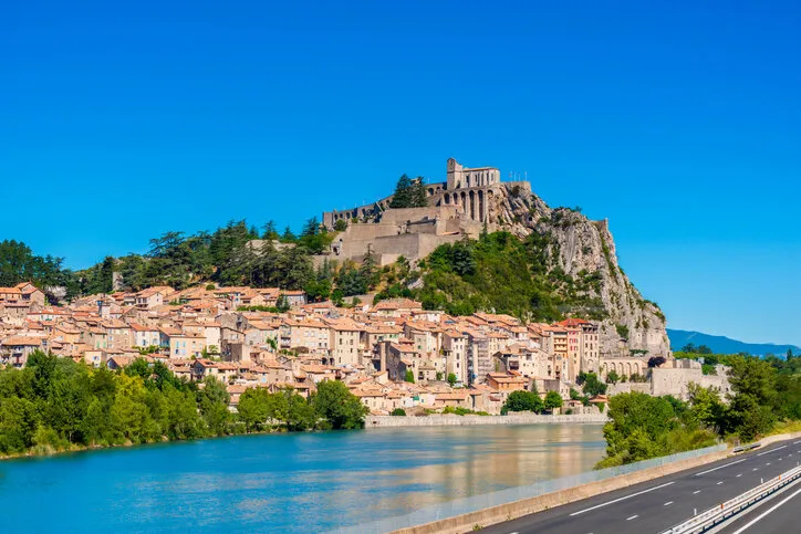view on the village of sisteron, southern france