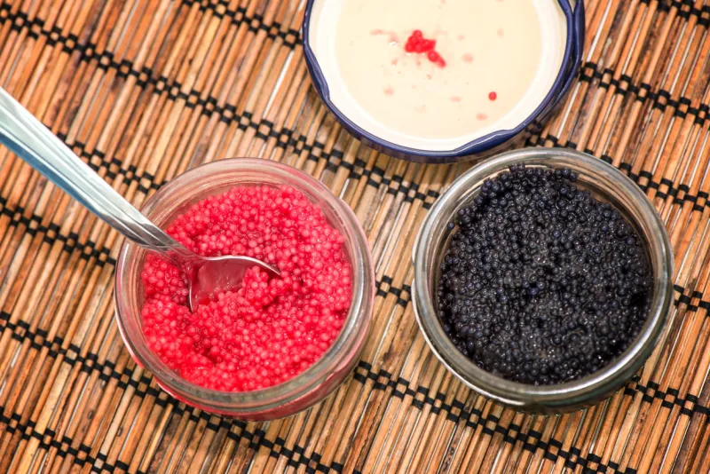 red and black lumpfish caviar