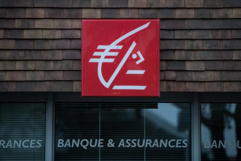a picture taken on october 28, 2019, shows the logo of the banking groupe caisse d'epargne in ouistreham, normandy, northwestern france (photo by sameer al-doumy   afp)