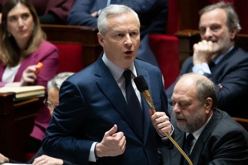 french finance and economy minister bruno le maire during a session of questions to the government at the national assembly in paris on april 4, 2023 photo by raphael lafargue abacapresscom , 848314 027 paris france