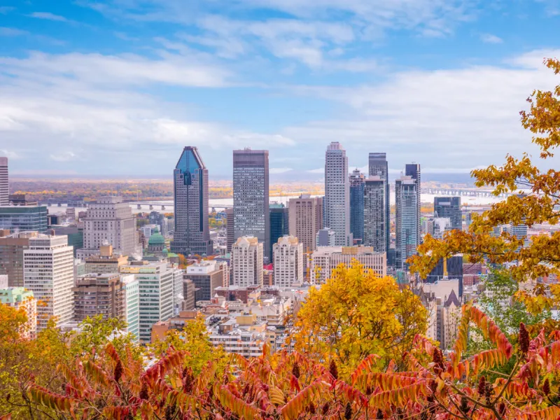 montreal during autumn season, qc, canada