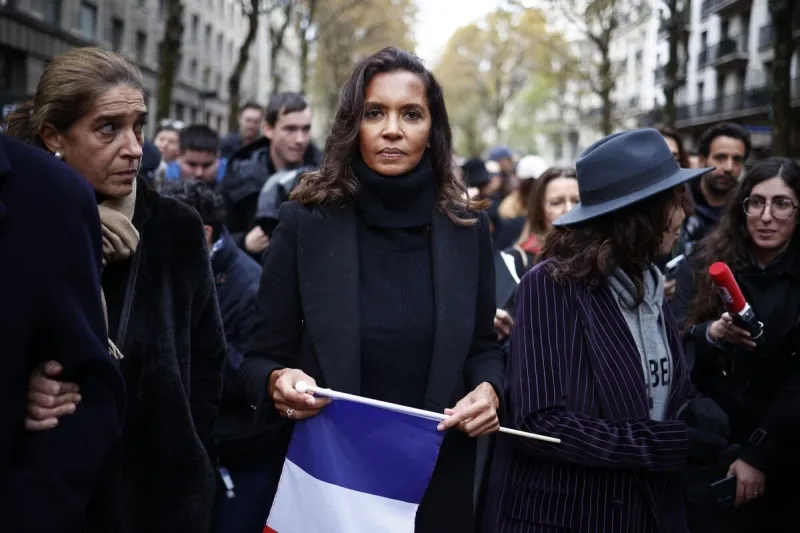 karine lemarchand participe à la marche contre l'antisémitisme à paris, france, le 12 novembre 2023 photo par raphael lafargue abacapresscom