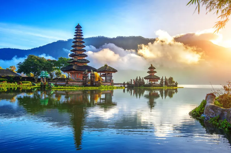pura ulun danu bratan temple in bali, indonesia