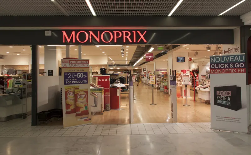 nancy,france-june 12, 2015  entrance of a monoprix a retail store in nancy france