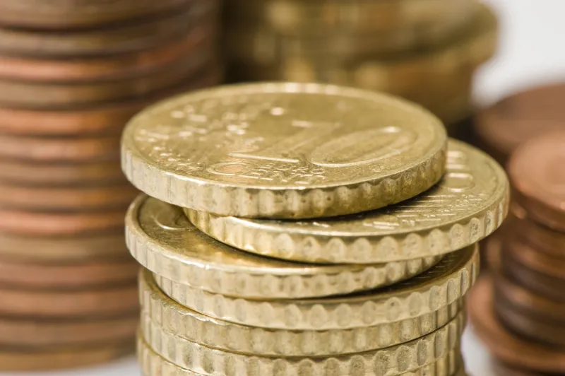 currency euros focus on 10 cent piece
