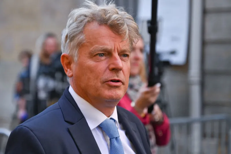 le premier ministre reçoit fabien roussel et cécile cukierman, figures du parti communiste, le 17 septembre 2024 à l'hôtel de matignon à paris photo by tomas stevens abacapresscom