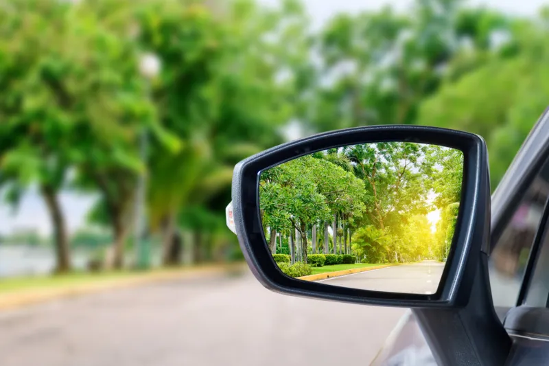 side rear-view mirror on a car