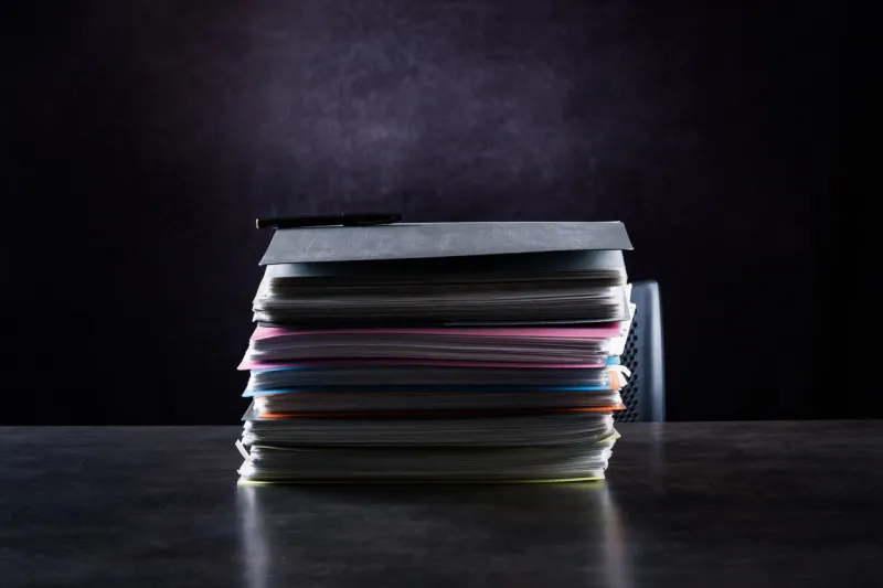 this is a photograph of many documents