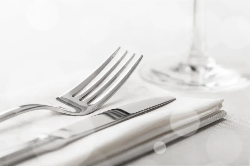 table setting with fork and knife