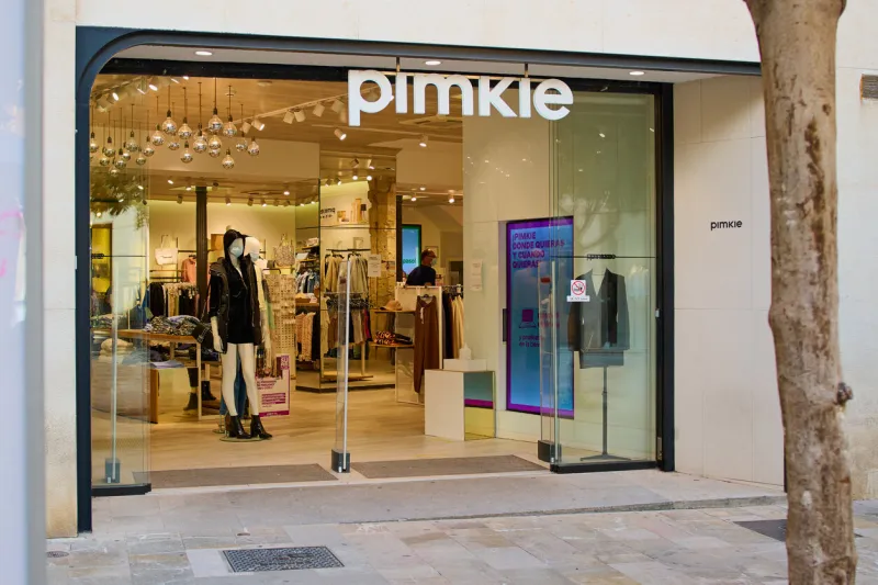 palma de mallorca, spain - october 12, 2021  open pimkie clothes store front in palma de mallorca, spain