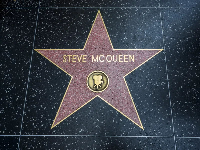 steve mcqueen's star, hollywood walk of fame - august 11th, 2017 - hollywood boulevard, los angeles, california, ca, usa
