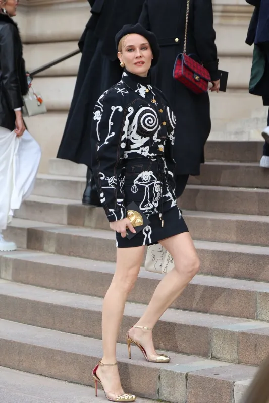 diane kruger attends the schiaparelli haute couture spring summer 2023 show as part of paris fashion week on january 23, 2023 in paris, france photo by nasser berzane abacapresscom , 839475 007 paris france