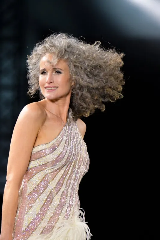 andy macdowell walks the runway for the l’oreal womenswear spring summer 2023 show as part of paris fashion week in paris, france on october 02, 2022 photo by jana call me j abacapresscom