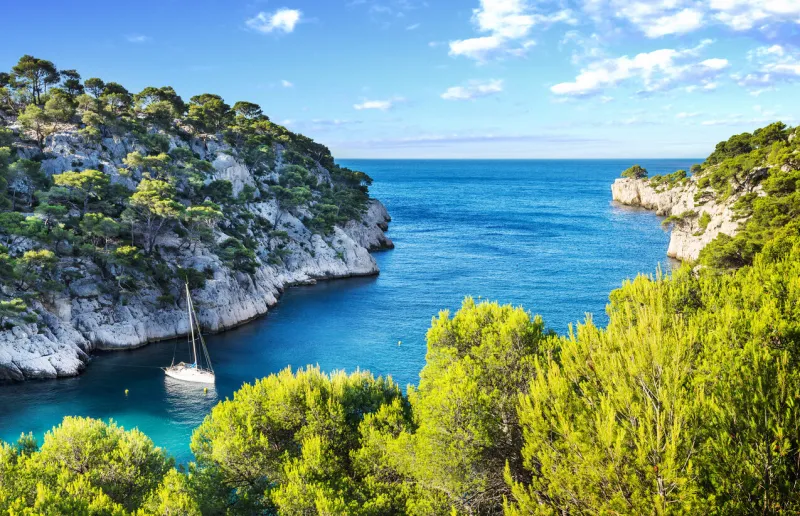 calanques of port pin in cassis in france near marseille