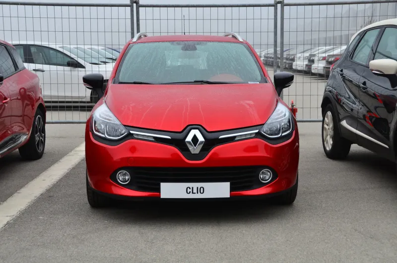 istanbul, turkey – may 04, 2013  renault’s new car calling clio sport tourer that is ready to sell and standing at stock area
