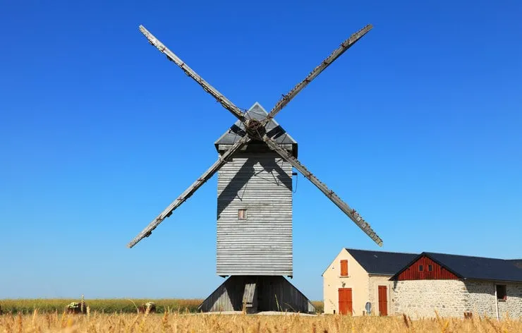 traditional wooden windmill in the eure&loir region of francethis windmill is the big windmill from ouarville