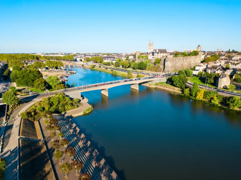 angers aerial panoramic view angers is a city in loire valley, western france