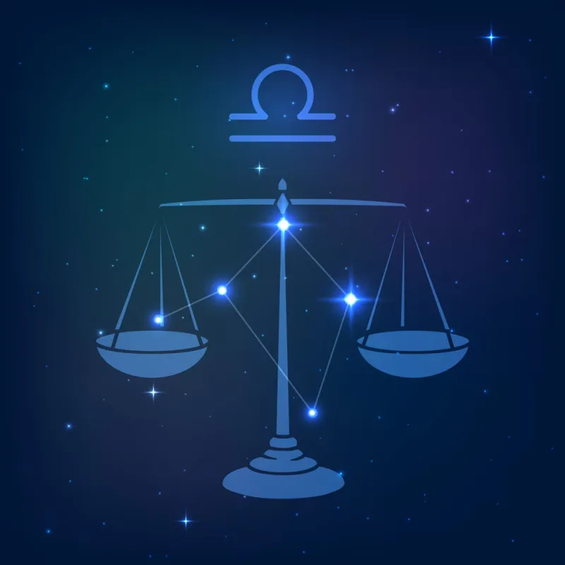 libra - constellation of the zodiac in the night starry sky