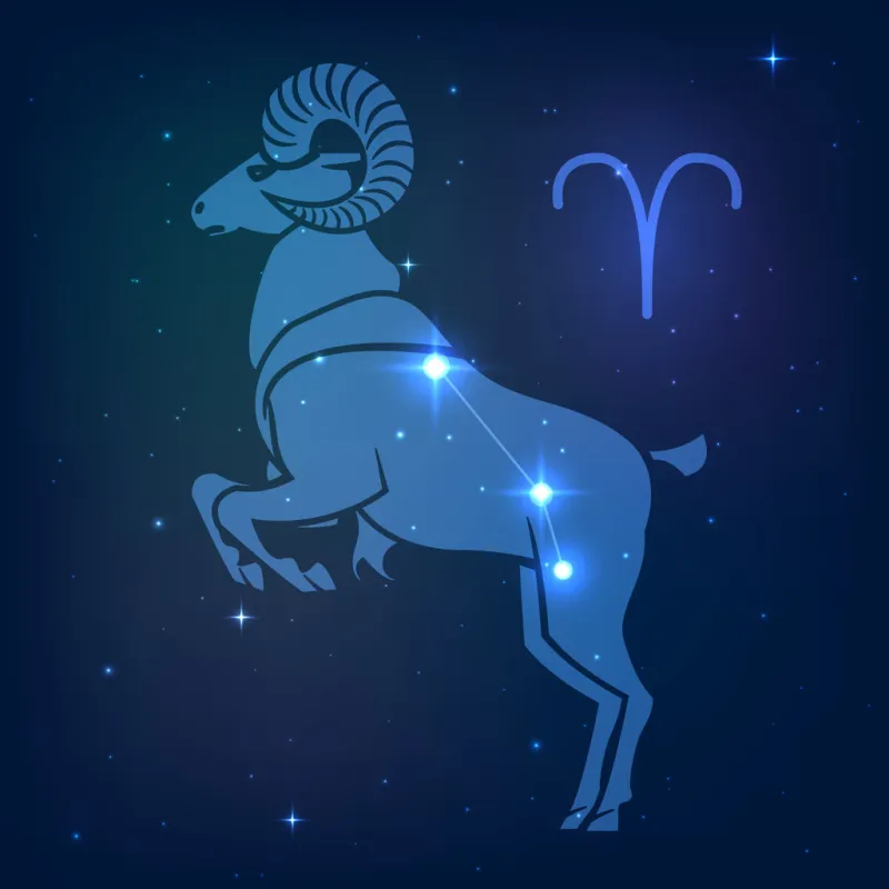 aries - the constellation of the zodiac in the night starry sky