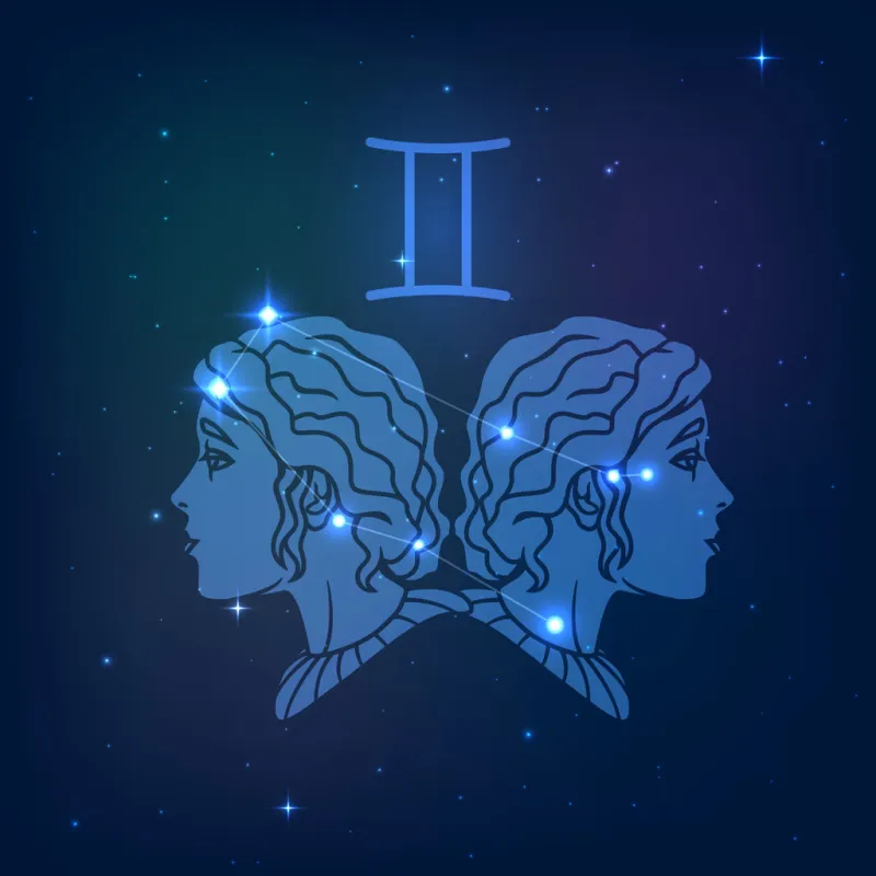gemini - constellation of the zodiac in the night starry sky
